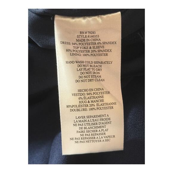 Alex Evenings Rhinestone Yoke Column Gown dress blue size 4 - Picture 6 of 6